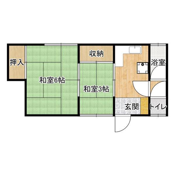 水野文化(2K/2階)の間取り写真