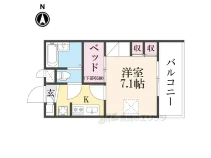 レオパレスセジュール新保(1K/3階)の間取り写真