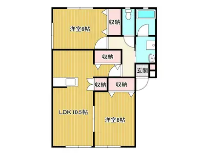 カーサフェリーチェ(2LDK/1階)の間取り写真