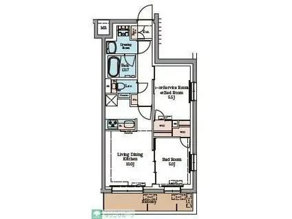 LUMINOUSつつじヶ丘(2LDK/4階)の間取り写真