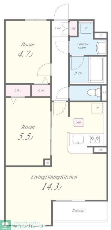 CASA ALBERO(2LDK/1階)の間取り写真