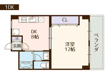 第一森の宮中央ハイツ(2DK/2階)の間取り写真