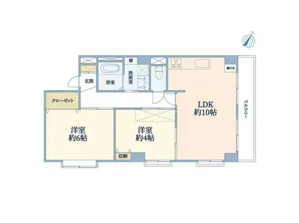 東建小石川マンション(2LDK/4階)の間取り写真