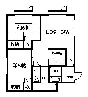 8.11ハイツ(2LDK/1階)の間取り写真