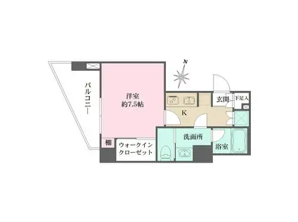 WHARF森下(1K/4階)の間取り写真