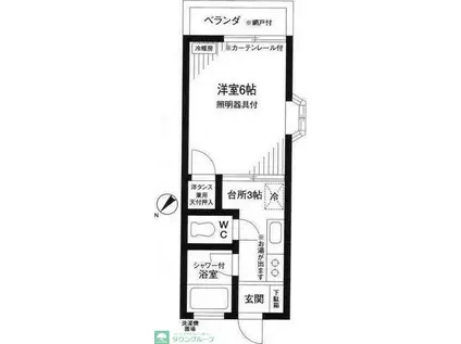 第15アオイビル(1K/1階)の間取り写真