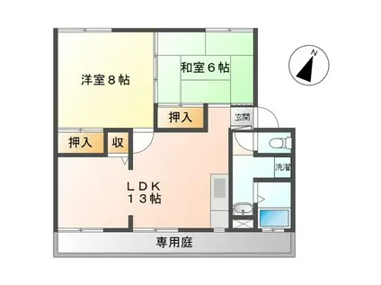 エステート安芸III(2LDK/1階)の間取り写真