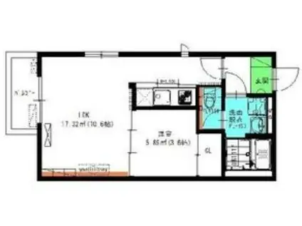 SCOTTSDALE(1LDK/3階)の間取り写真