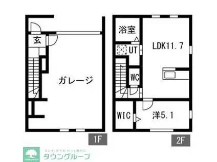 エクシア七里(2LDK/2階)の間取り写真