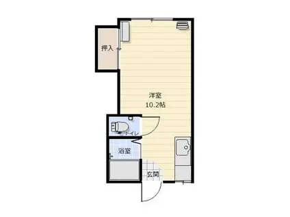 ティストニー浜田(ワンルーム/1階)の間取り写真