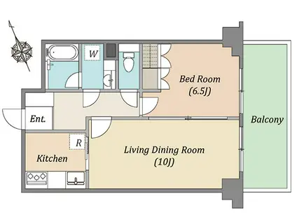 ホリアージュ南青山(1LDK/3階)の間取り写真