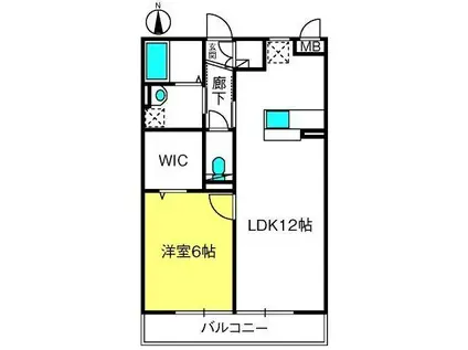 ゴールドパストラル III(1LDK/1階)の間取り写真