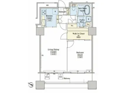 レジディアタワー上池袋(1LDK/14階)の間取り写真
