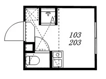 ハーモニーテラス日ノ出町IV(ワンルーム/1階)の間取り写真