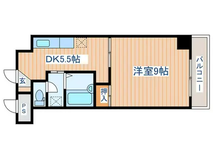 YSKコーポ卸町(1DK/3階)の間取り写真