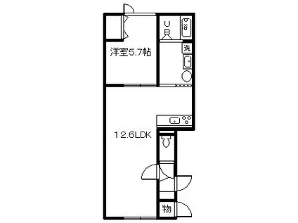 ラメゾン豊岡(1LDK/1階)の間取り写真
