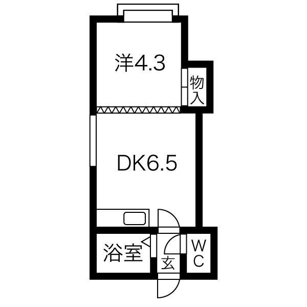 ステージ円山公園II(1DK/3階)の間取り写真