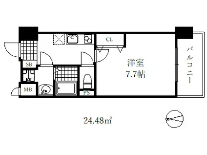 リヴィアス コウベ クレスト(1K/11階)の間取り写真