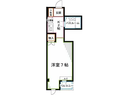 スターハイツ(ワンルーム/7階)の間取り写真