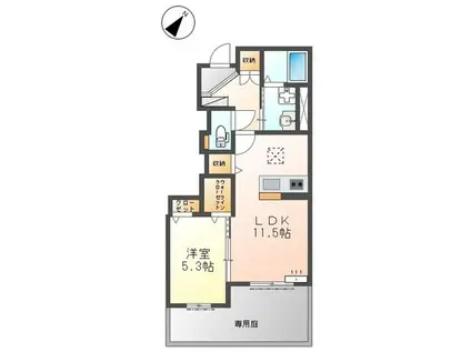 メゾンスズナ(1LDK/1階)の間取り写真