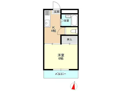 カーサビアンカ(1K/3階)の間取り写真