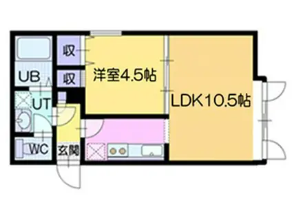 コーポLUNA文京台(1LDK/1階)の間取り写真