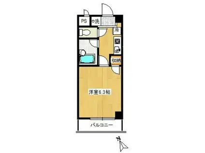 マンション小島(1K/2階)の間取り写真