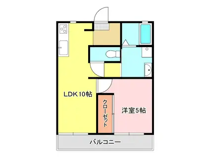 アムール・エミュー(1LDK/2階)の間取り写真