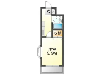 メビウスAIR(1K/2階)の間取り写真