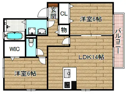 メゾンMICHI イースト(2LDK/2階)の間取り写真