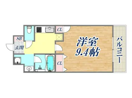 アメニティヒルズⅡ(1K/2階)の間取り写真