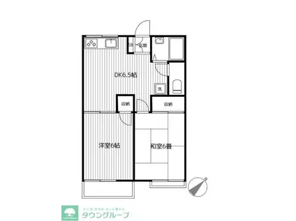 グランデュールドーマB(2DK/1階)の間取り写真