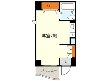 RK西新(ワンルーム/8階)の間取り写真