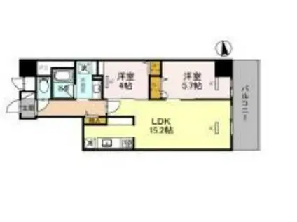 リアライズ天満橋(2LDK/2階)の間取り写真