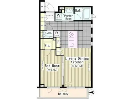 ラグゼガーデン松原(1LDK/1階)の間取り写真