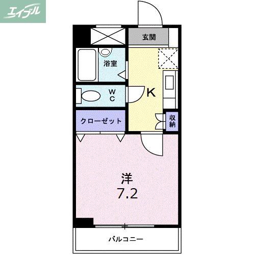 湯浅ビル(1K/5階)の間取り写真