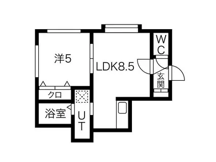 イコル栄通(1LDK/2階)の間取り写真