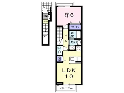 ボルピィ(1LDK/2階)の間取り写真