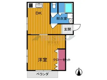 CORPO神路(1LDK/3階)の間取り写真