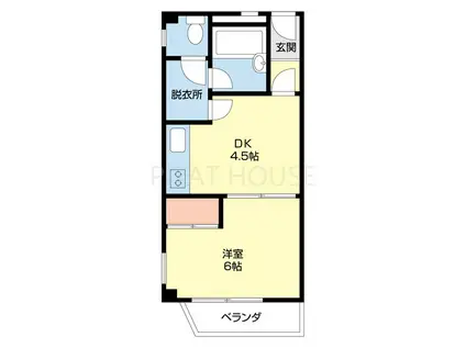 シャンティイ和歌浦(1DK/3階)の間取り写真