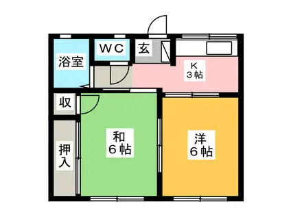 シティハイムカオル(2K/1階)の間取り写真