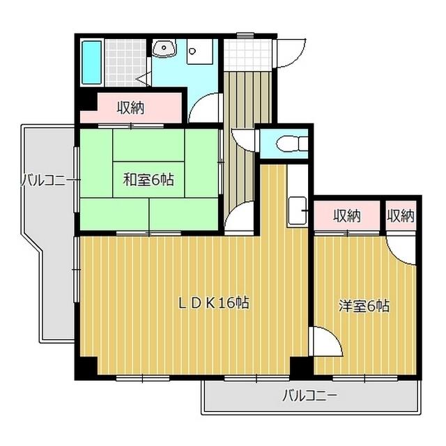 シティ・オーガ(2LDK/5階)の間取り写真