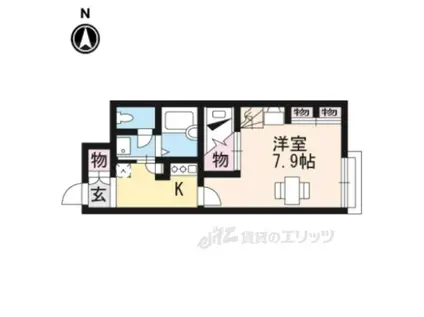 レオパレスNEO田辺(1K/1階)の間取り写真