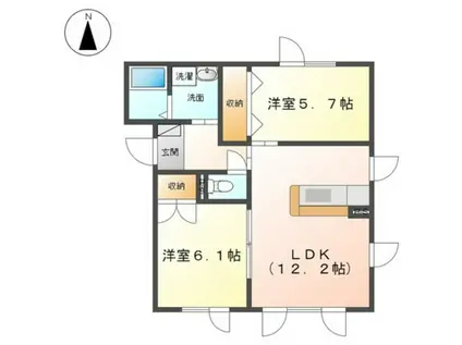 ABISTA アビスタ(2LDK/1階)の間取り写真