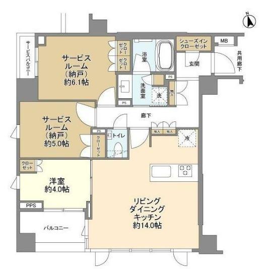 ピアース日吉(1SLDK/2階)の間取り写真