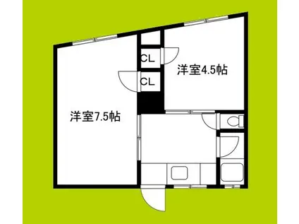 マミーハイツ(2DK/3階)の間取り写真