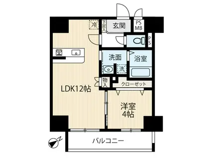 LIBTH前島I(1LDK/9階)の間取り写真