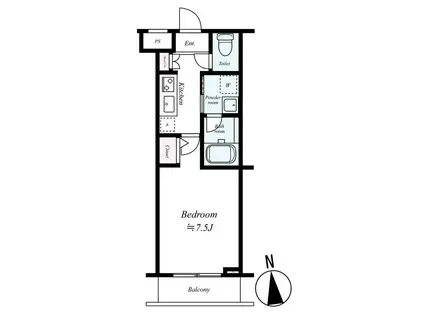 スカイコート多摩川壱番館(1K/3階)の間取り写真