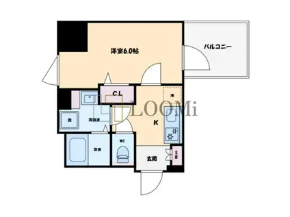 ファーストフィオーレ難波南アルマ(1K/6階)の間取り写真