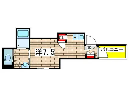 ブラックキューブ横浜橋(ワンルーム/3階)の間取り写真